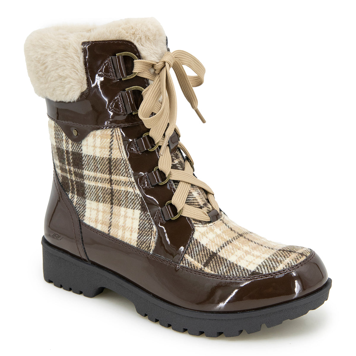 Jambu Recommended - Women Antonio Waterproof Brown/Patent Plaid