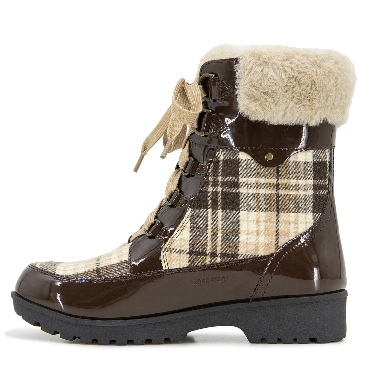 Jambu Recommended - Women Antonio Waterproof Brown/Patent Plaid
